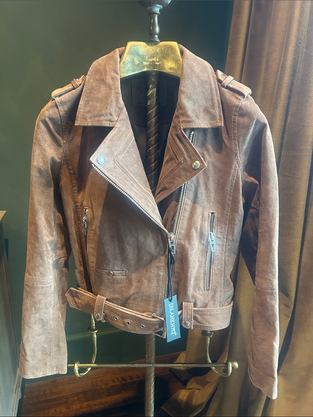 Blank NYC Brown Suede Leather Jacket